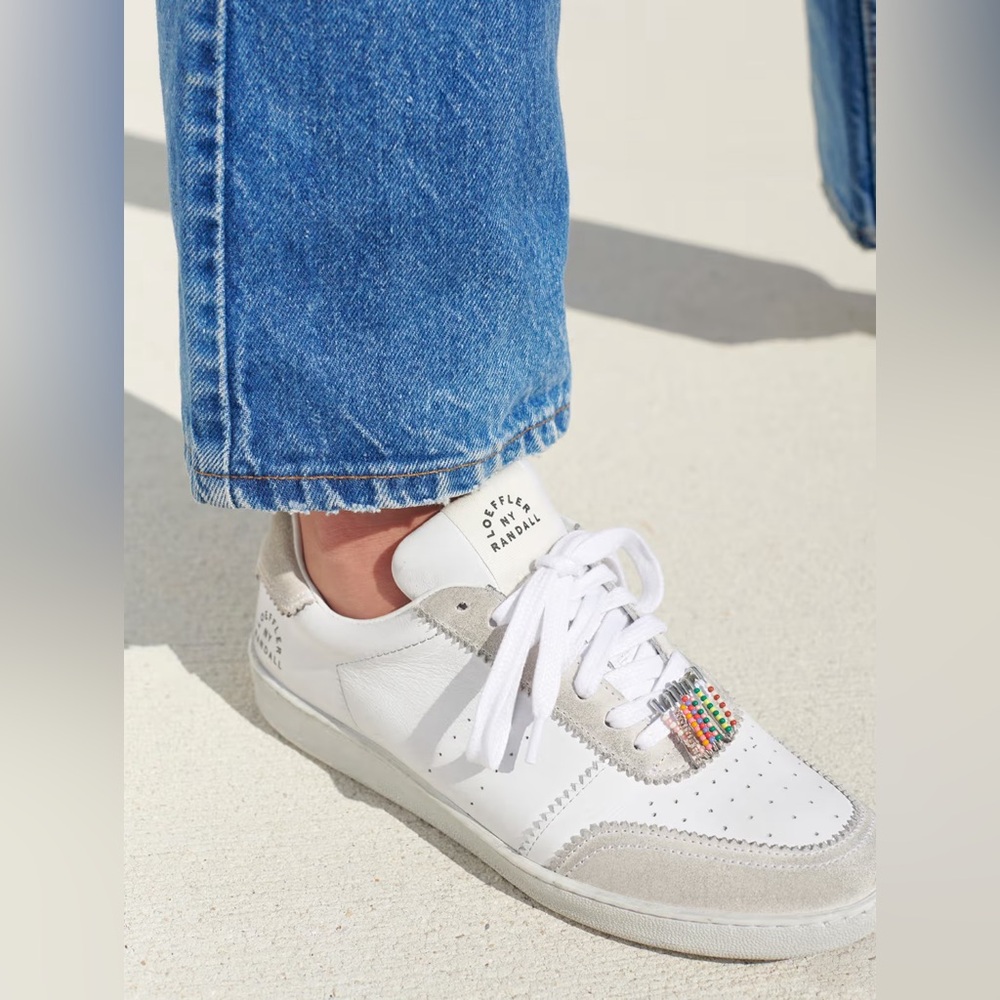 NEW Loeffler Randall Keeley Low Top Sneakers White 6